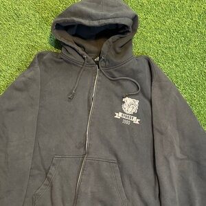 Stussy Charcoal Zip-Up Hoodie with Graphic